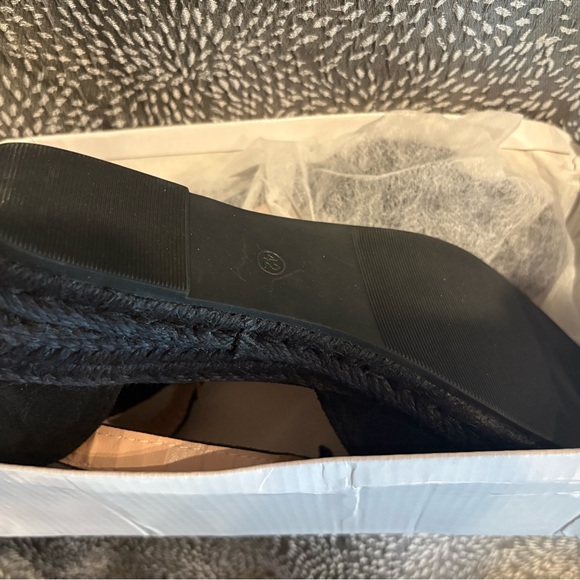 Black Espadrille Wedge Sandals - Picture 3 of 3